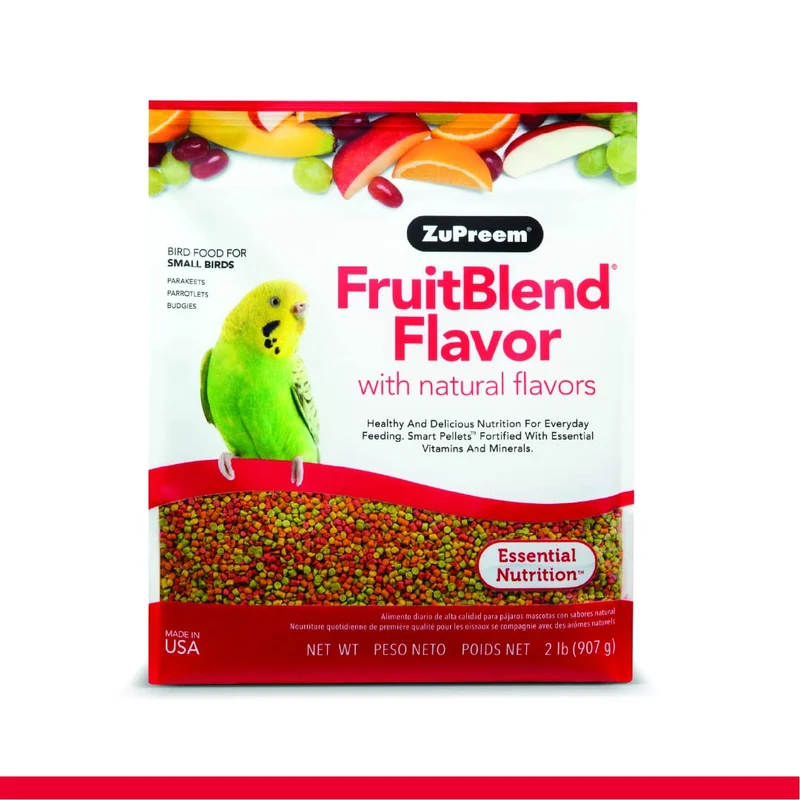 ZuPreem FruitBlend Granulés – Alimentation quotidienne pour perruche ondulée et petits oiseaux – Fabriqué aux États‑Unis