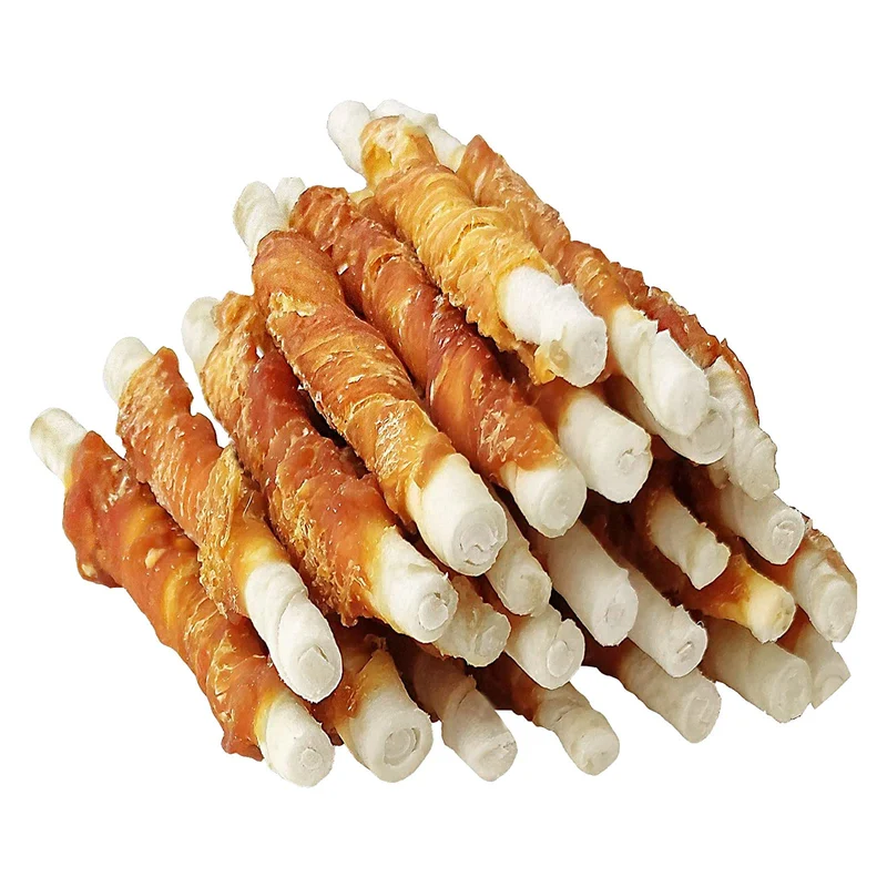 MON2SUN Bâtonnets enveloppés de poulet – 5 pouces, 25 pièces pour chiots et petits chiens