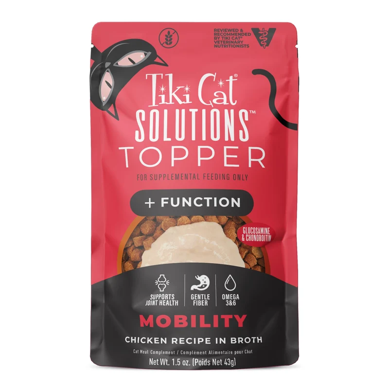 TIKI PETS Tiki Cat Solutions Mobilité – Poulet en Bouillon, 1,5 oz, Lot de 12 sachets