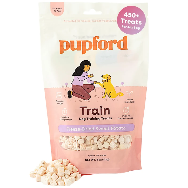 Friandises Pupford lyophilisees pour entrainement – plus de 450 bouchées d'un seul ingrédient (patate douce), 113 g