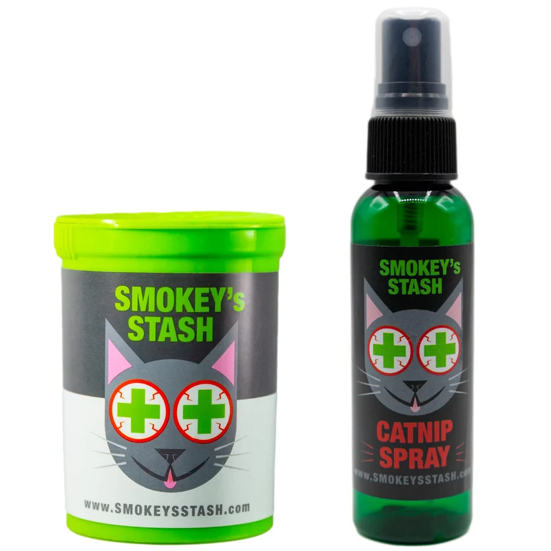 Smokey's Stash – Combo Catnip Spray et Catnip Bio pour Chats (Puissance Maximale)