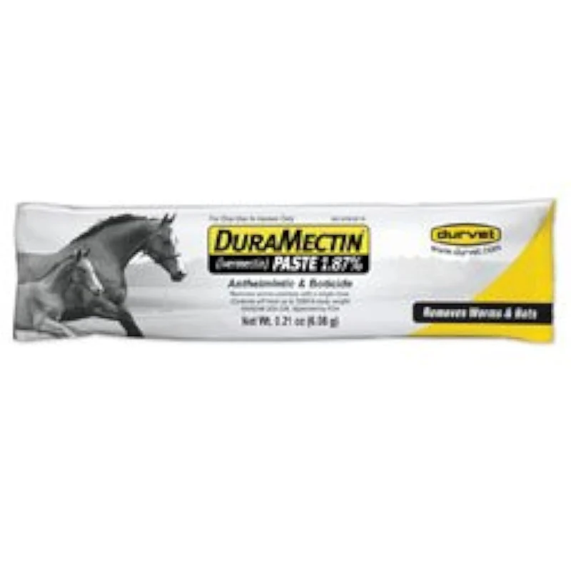 Duramectin Ivermectin Paste 1,87% pour chevaux – 0,21 oz | Contrôle parasitaire à large spectre