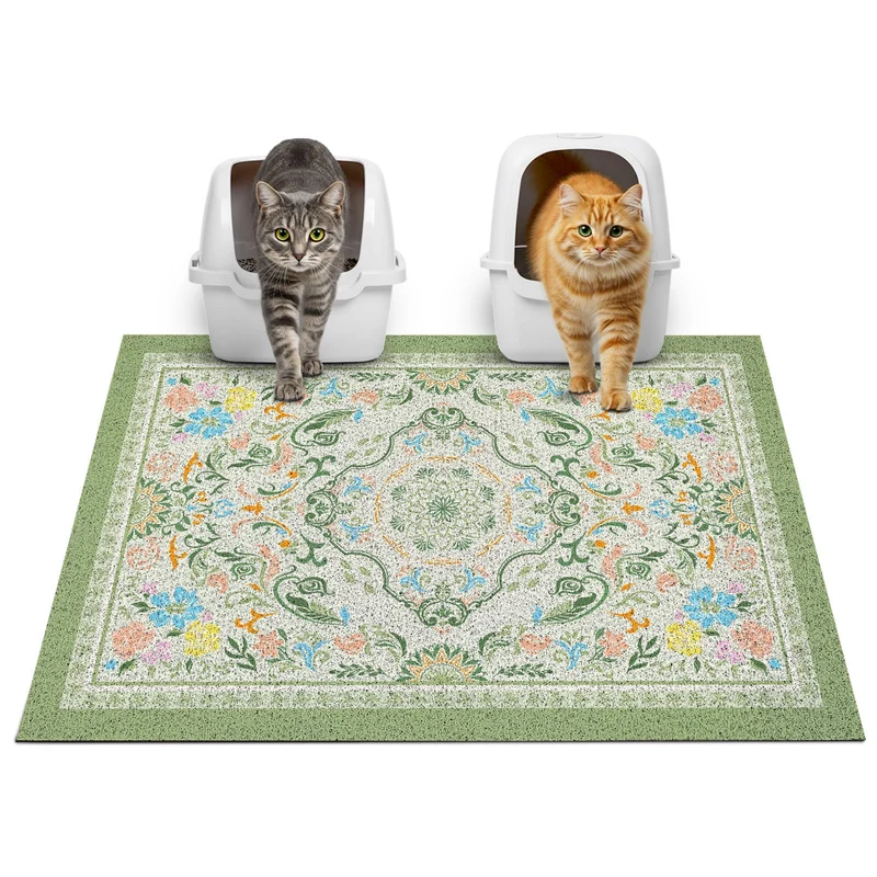 Glittme Tapis Litière pour Chat — Antidérapant, 33x22 po, Facile à Nettoyer