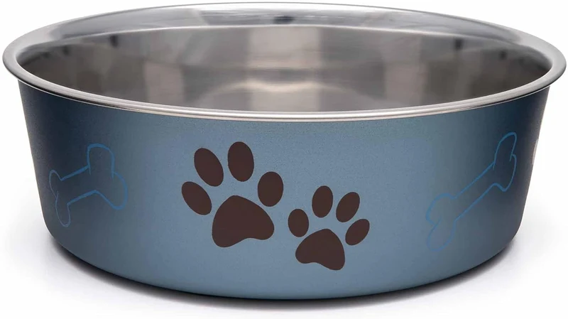 Loving Pets Bella – Gamelle en inox sans déversement, bleu myrtille (chien et chat)
