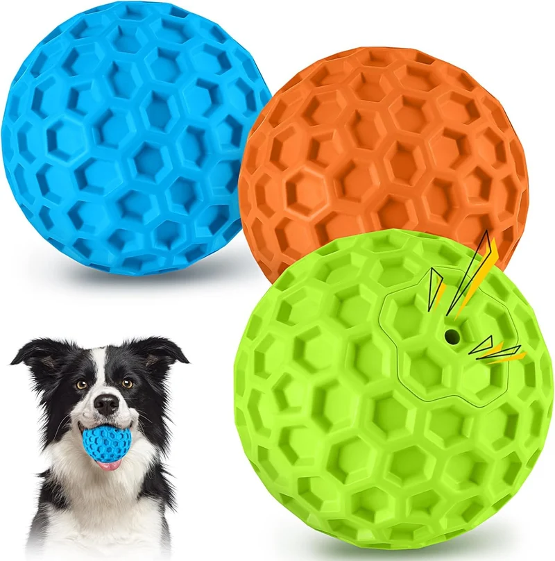 Havit Balles Squeaky Indestructibles – Jouet Interactif Étanche pour Chiens Grands et Moyens (3 couleurs)