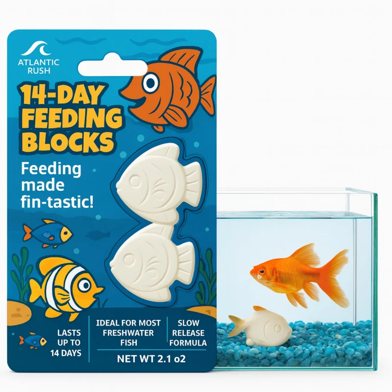 Atlantic Rush Vacation Feeder pour Aquarium — Bloc Nourrissage Lent 14 Jours (2 Blocs)
