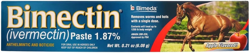 Bimectin 1,87% ivermectine – Pâte saveur pomme pour chevaux | Vermifuge