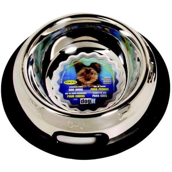 Dogit Stainless Steel Non-Spill Dog Dish, Small, 473ml