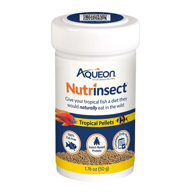 Aqueon Nutrinsect – Nourriture tropicale sans poisson pour poissons d’aquarium (1,76 oz)