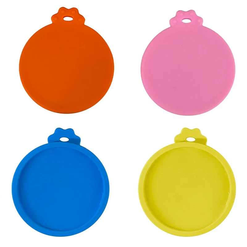 AQSXO – Lot de 4 Couvercles en Silicone pour Boîtes Alimentaires des Chats (3 oz / 2,5 oz)