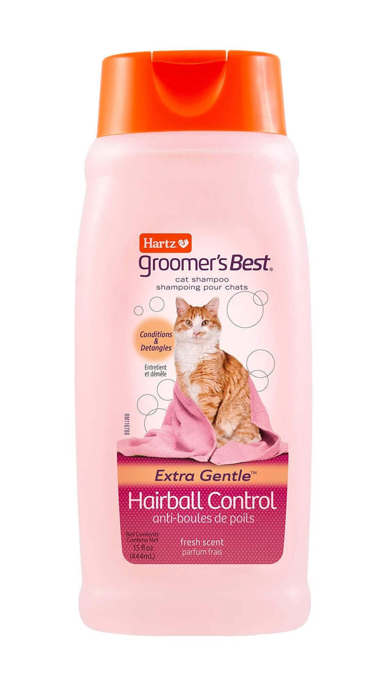 Shampoing Hartz Groomer's Best pour Chats — Doux, Contrôle des Boules de Poils, 15 onces liquides