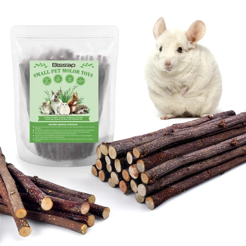 Bissap Bâtonnets Pomme pour Lapins et Petits Animaux – Jouets à Mâcher Naturels (120 g)