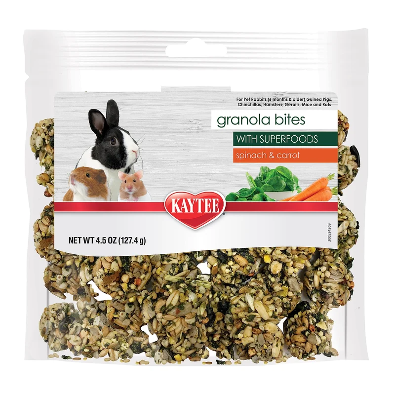 Kaytee Granola Bites – Superaliments Épinards et Carottes pour Petits Animaux (4,5 onces)