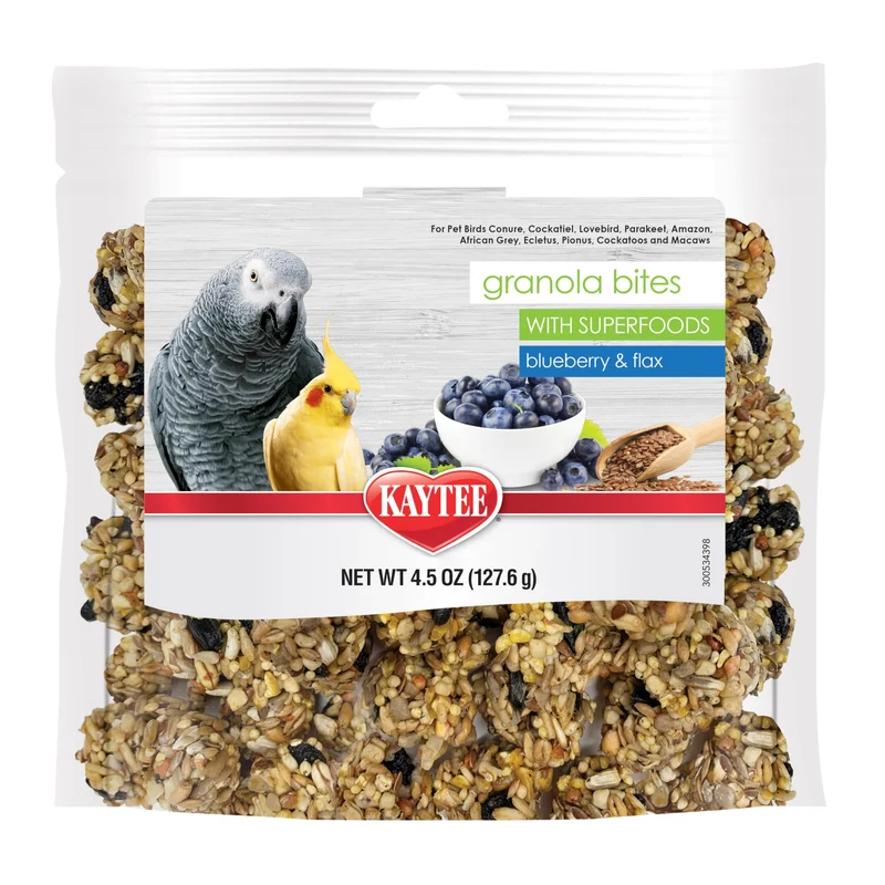 Kaytee Granola Bites – Super Aliments et Lin pour Oiseaux de Compagnie