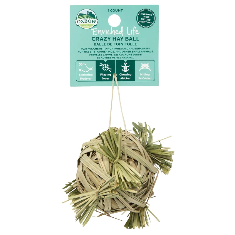 Oxbow Enriched Life Crazy Hay Ball – Jouet foin pour lapins et petits animaux