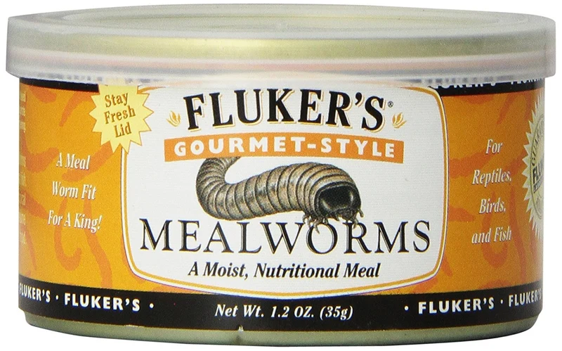 Fluker's Gourmet Mealworms – Nourriture en conserve pour reptiles, poissons, oiseaux et petits animaux (1,23 oz)