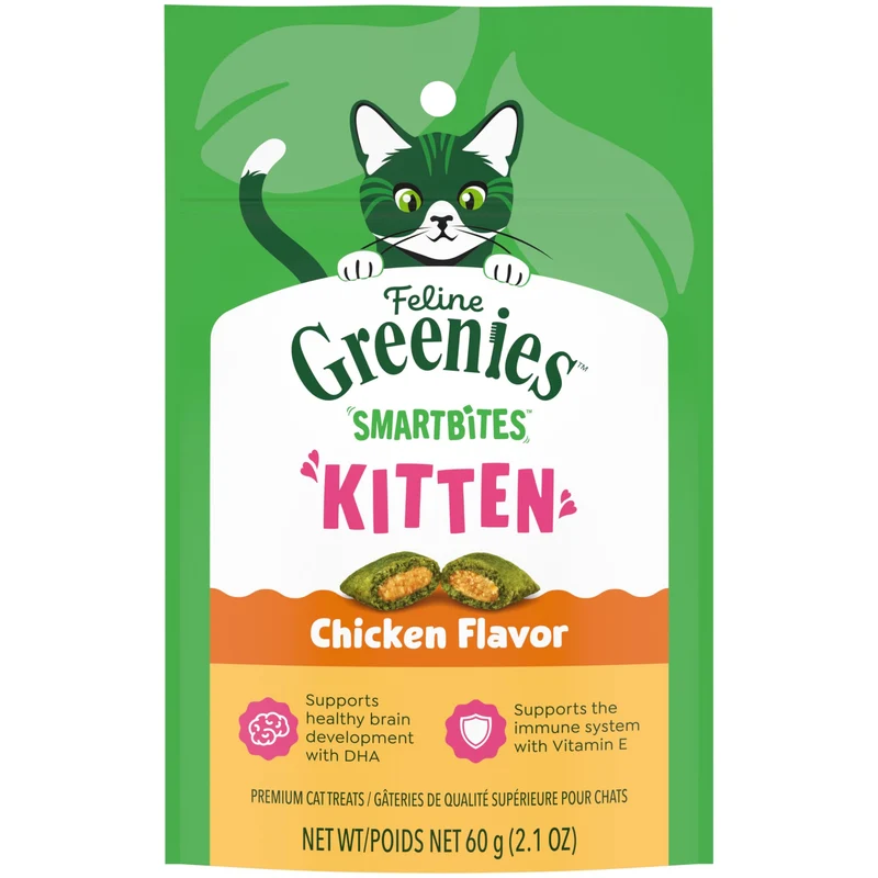 Greenies Feline Smartbites Kitten – Friandises au Poulet, 2,1 oz