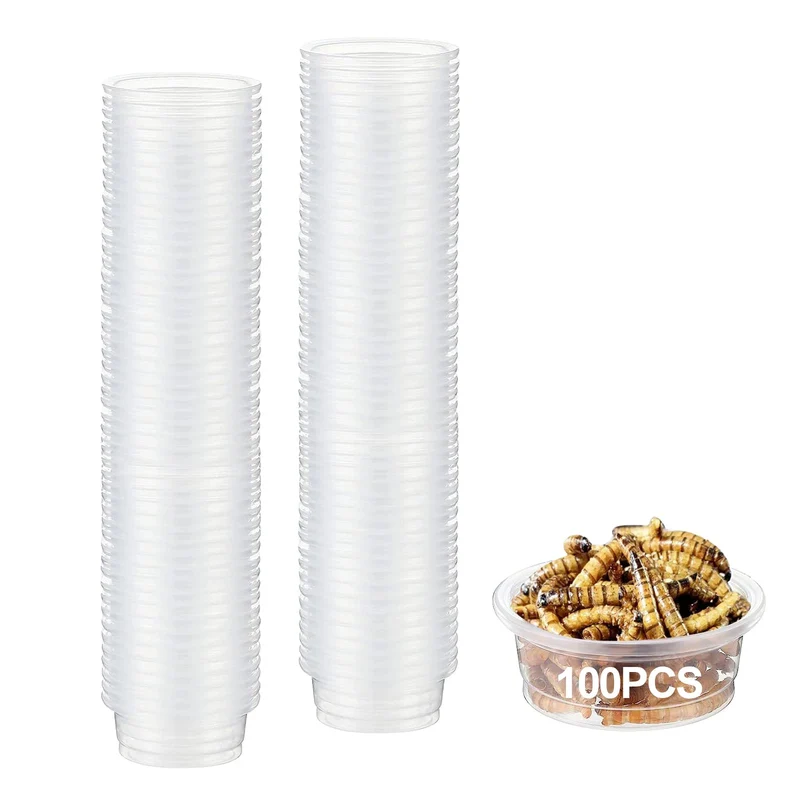 YOJOR Coupelles alimentaires et d'eau pour lézard à crête – 0,5 oz, lot de 100, bols pour reptiles