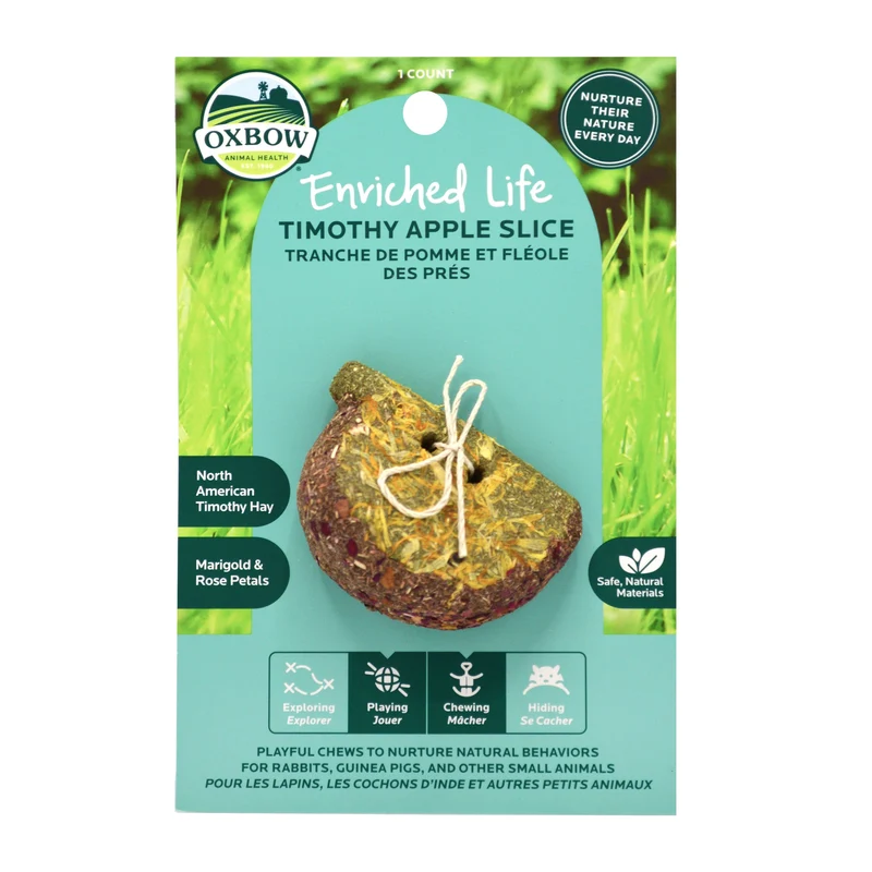 Oxbow Enriched Life - Gâterie à Mâcher Pour Rongeur, Tranche De Pomme à La Fléole Des Prés