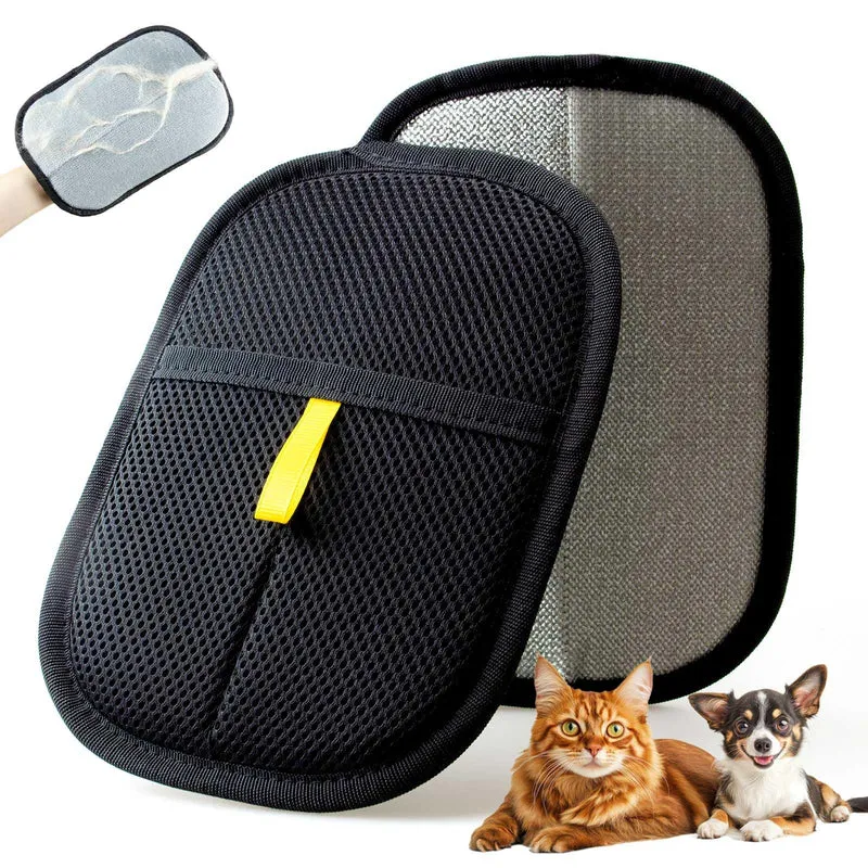 POUPUA Gant Épais Anti Poils – Gant Magnétique Réutilisable pour Canapé, Tapis et Siège Auto (Noir, 1 Pack)