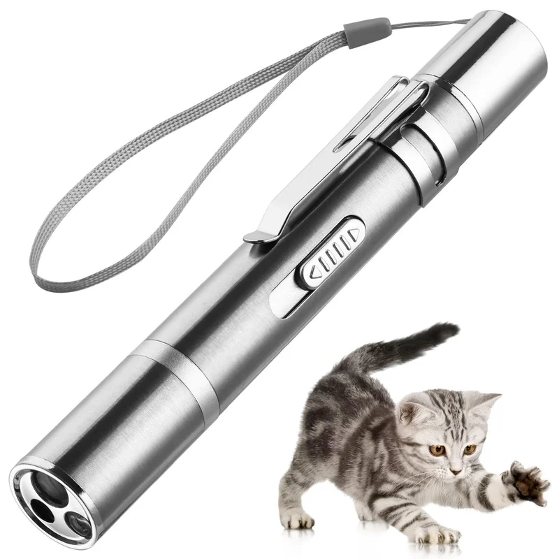 Zugesify Pointeur Laser pour Chat – Jouet interactif LED rouge, 3 modes, longue portée, recharge USB (1 pièce)