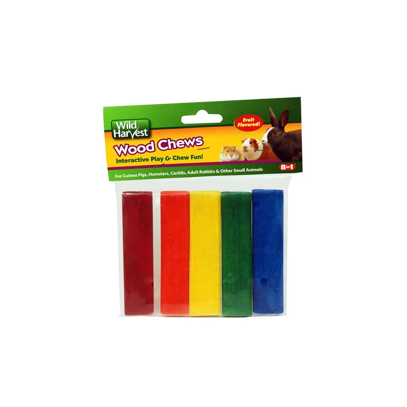 Wild Harvest P-84127 – Bâtons en bois colorés à mâcher pour petits animaux – Saveur fruitée – Lot de 5