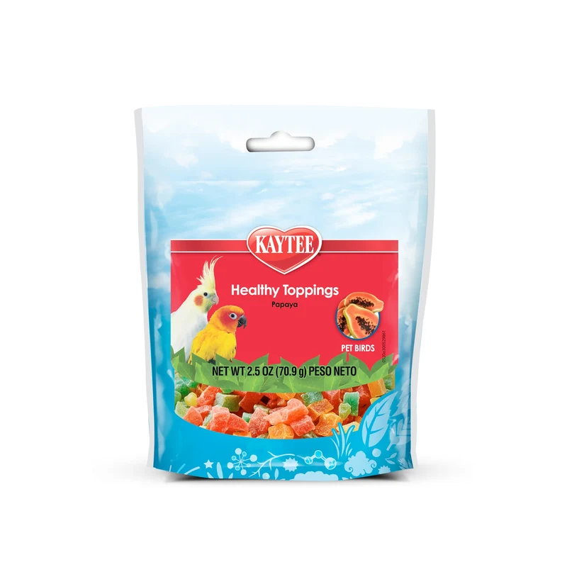 Kaytee Fiesta Toppings Papaye – Morceaux papaye pour tous les oiseaux, sachet 2,5 oz