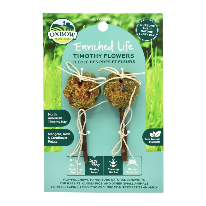 Oxbow Enriched Life Fleurs de Timothy — Friables et Naturelles pour Lapins, Cobayes et Hamsters