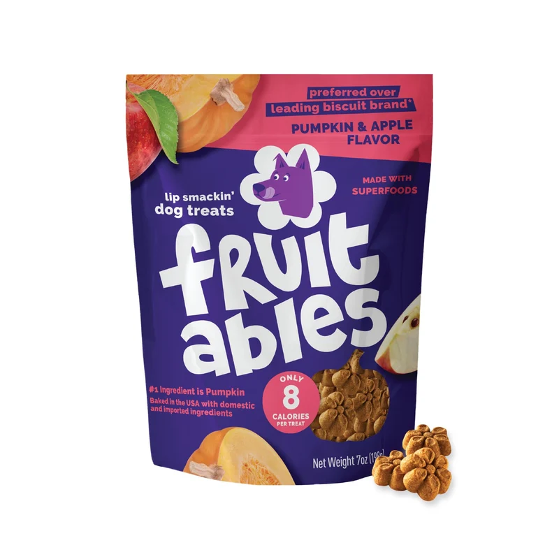 Fruitables Friandises Cuites pour Chien — Saveur Potiron et Pomme, Faible Calories, Sans Blé, Sans Maïs ni Soja, Fabriqué aux États-Unis, 7 oz