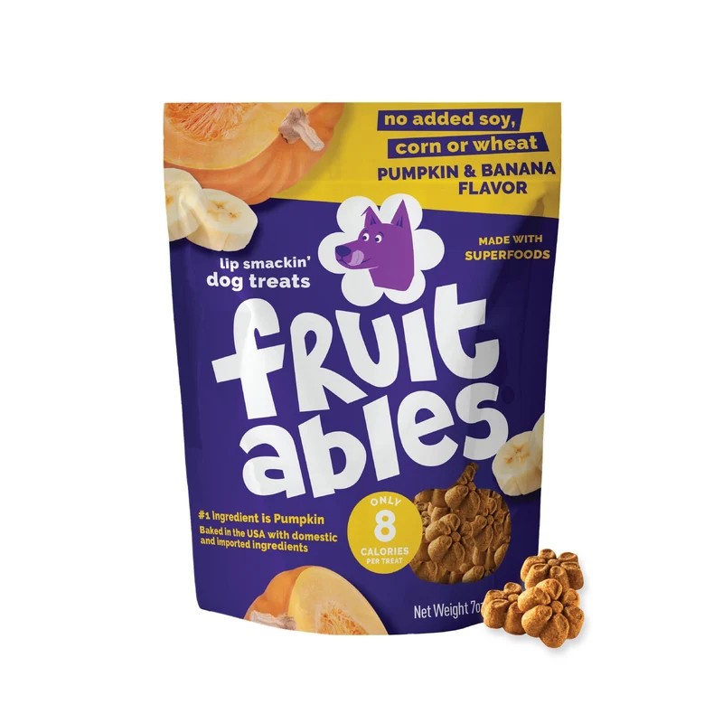 Fruitables Friandises pour Chien – Potiron et Banane, Faible Calorie, Sans Blé/Maïs/Soja, 7 oz, Fabriqué aux États‑Unis