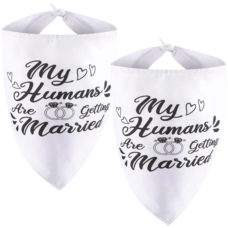 ondware – Lot de 2 bandanas pour chien mariage et engagement