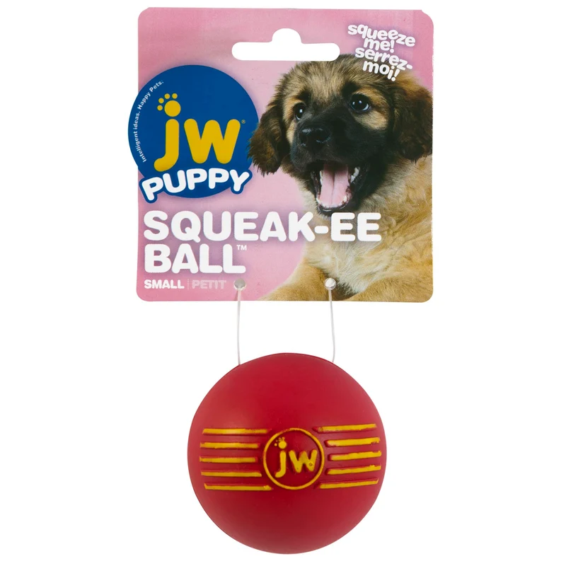 JW Squeak-ee Ball – Balle en Caoutchouc Siffante pour Chiots et Petits Chiens