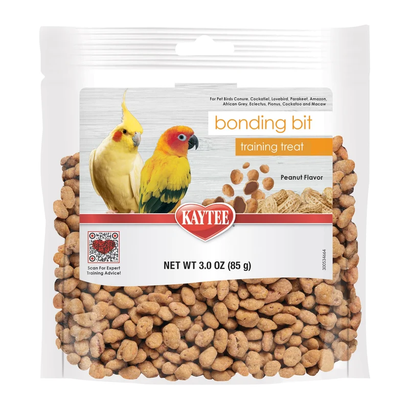 Kaytee Bonding Bits – Friands d’entraînement pour Conures, Cockatiels, Lovebirds, Parakeets, Amazones et plus – 3 oz