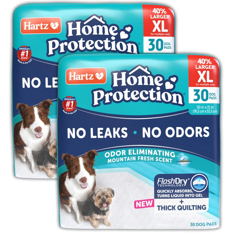 Tapis Hartz Home Protection XL — Absorption supérieure et Senteur Montagne Frais, Sans fuite, 60 unités