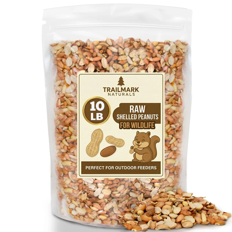 Trailmark Naturals – 10 lb Cacahuètes Crues Décortiquées pour Écureuils et Oiseaux – Fabriqué aux États‑Unis