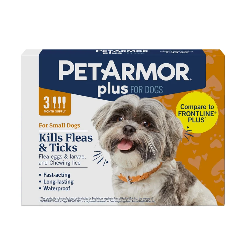 PetArmor Plus Anti-puces et Tiques pour Petits Chiens (5–22 lb) – 3 Doses Waterproof