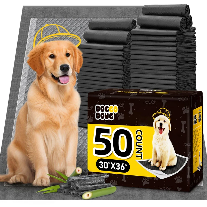 DOGGO DOUG Tapis-Pipi XXL 30x36 Charbon Actif – 50 Pièces