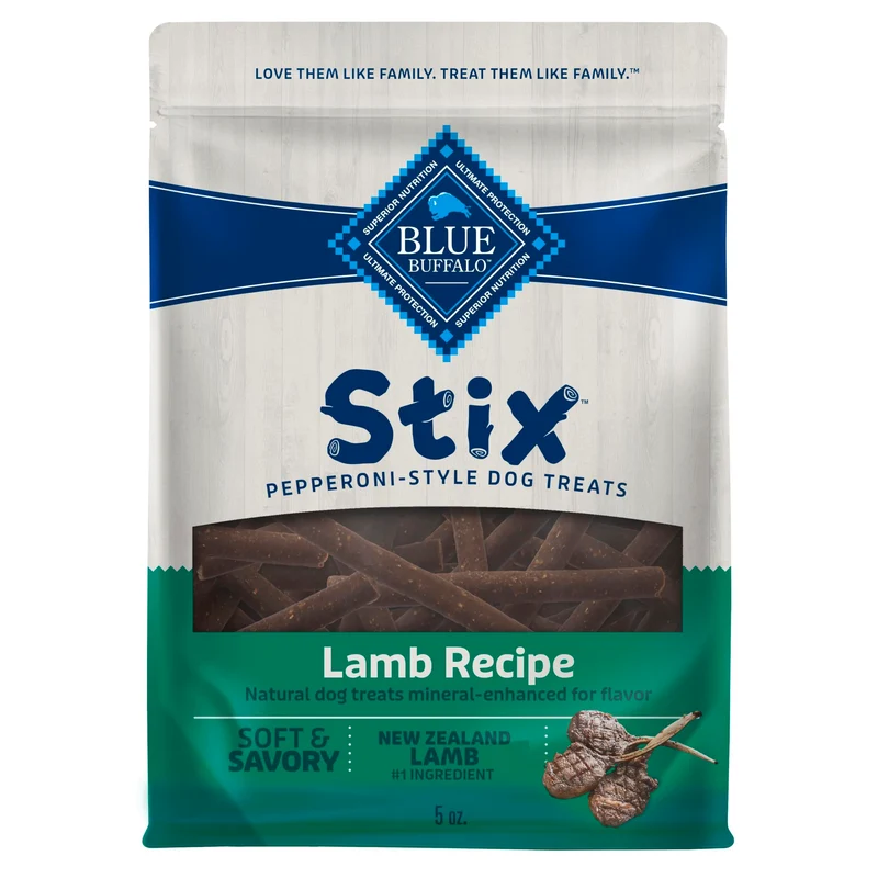 Blue Buffalo Stix – Friandises molles naturelles à l’agneau pour chien | Lot de 6 sachets (142 g chacun)