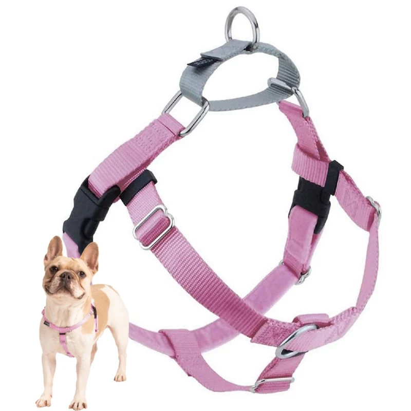 Harnais Freedom Anti-Traction 2 Hounds Design - Réglable, Confortable, Rose, Fabriqué aux États-Unis