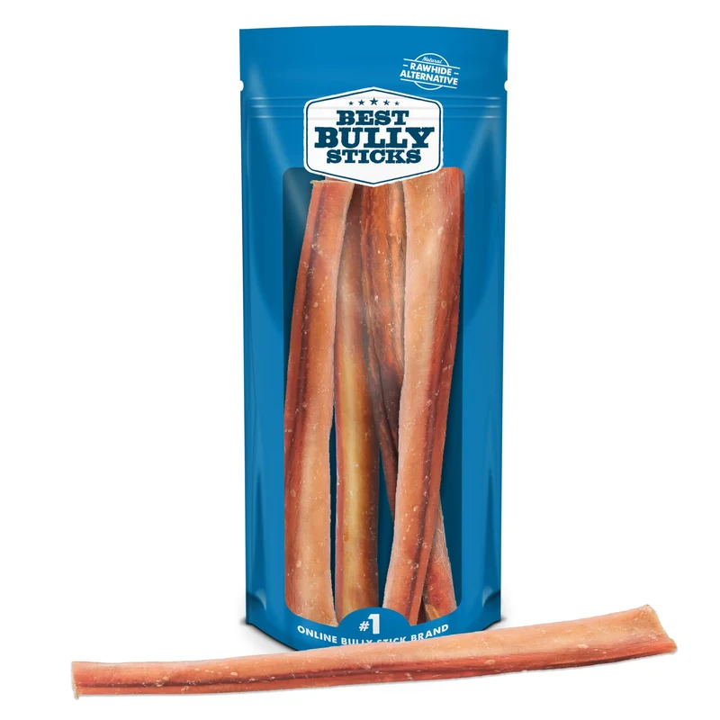 Best Bully Sticks – Bâtonnets Jumbo Naturels pour Grands Chiens – 12 pouces (30 cm), Pack de 4 | Bœuf Élevé en Pâturage, Sans Céréales ni Cuir Cru