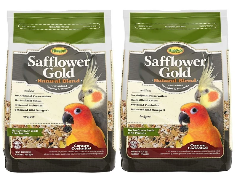 Higgins Lot de 2 Safflower Gold – Mélange naturel Conure et Calopsitte, 3 lb chacun