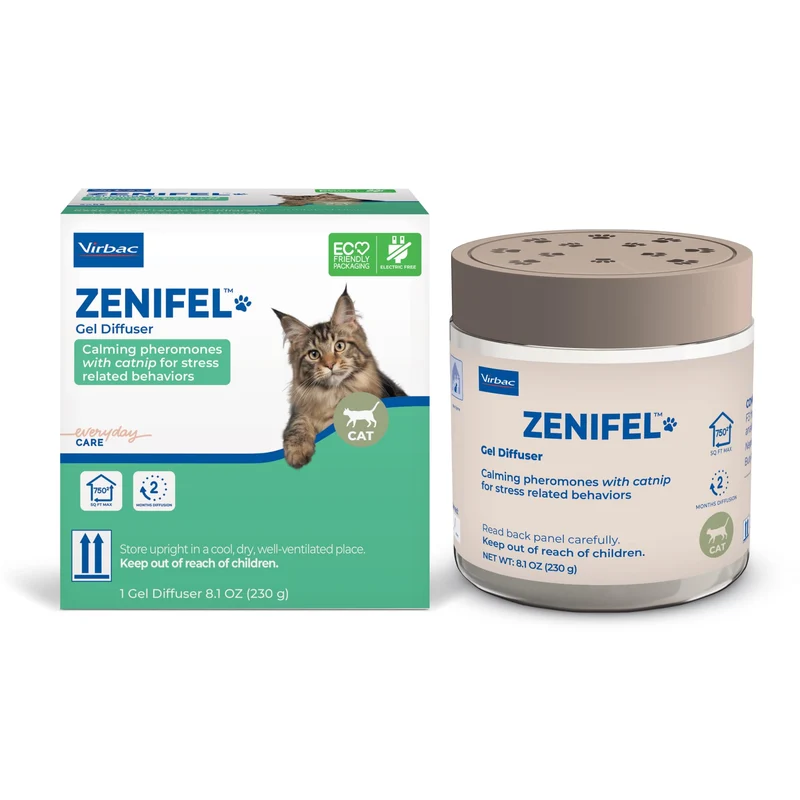 Virbac ZENIFEL™ Gel Diffuseur – Gestion du stress chez les chatons et chats – Sans électricité, jusqu’à 2 mois