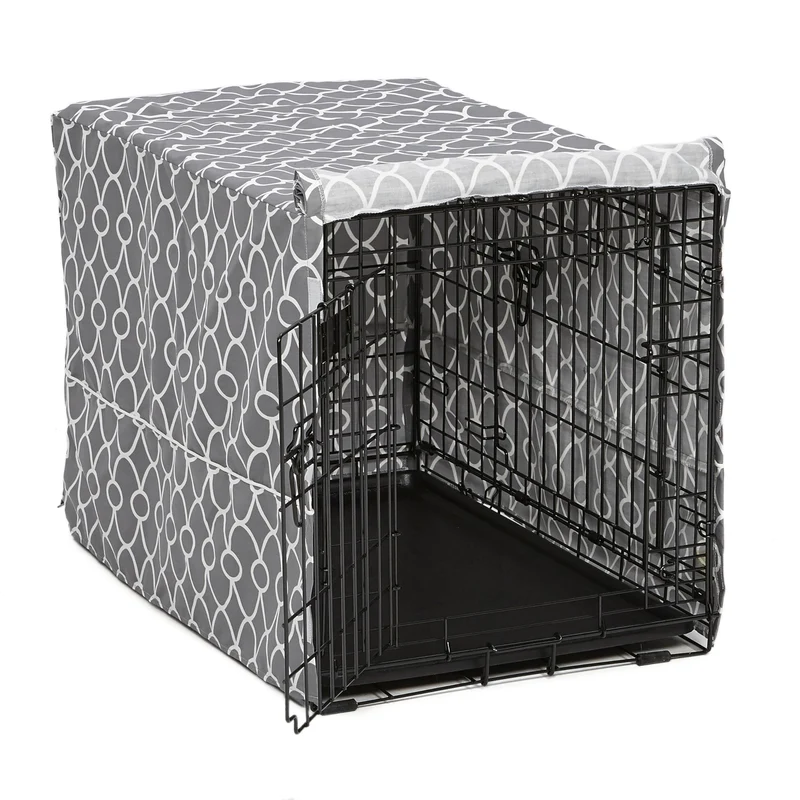 MidWest Homes for Pets - Couverture de Caisse Chien 30 pouces avec Teflon, Gris Design, Lavable et Calme