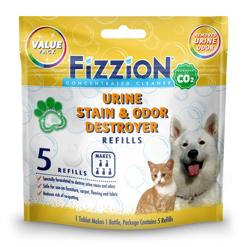 Fizzion Destructeur d'urine et d'odeurs pour animaux – 5 comprimés