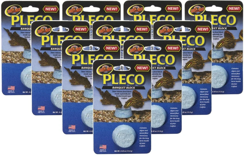 Zoo Med Pack de 10 blocs Pleco Banquet — Alimentation à libération progressive pour plecos