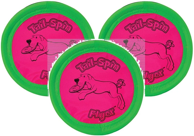 Booda Lot de 3 Frisbees Tail-Spin pour Chien — Disque Volant 7 pouces, Durables