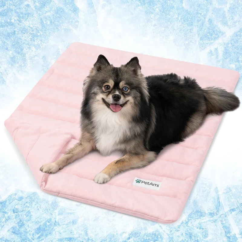 PetAmi Tapis Refroidissant pour Chien et Chat – Tapis Premium 24x32 pouces (Rose), Q-MAX > 0,4
