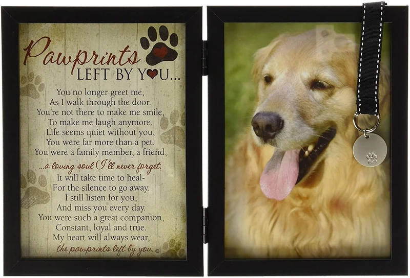 Cadre commémoratif Pawprints Left by You – Poème touchant pour chien en deuil et souvenir