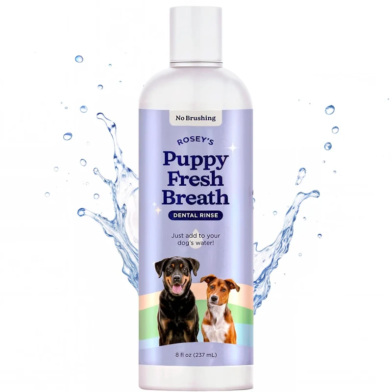 ROSEY'S PUPPY FRESH BREATH – Additif hydrique pour soins dentaires des chiens – Haleine fraîche et dents propres – 8 onces