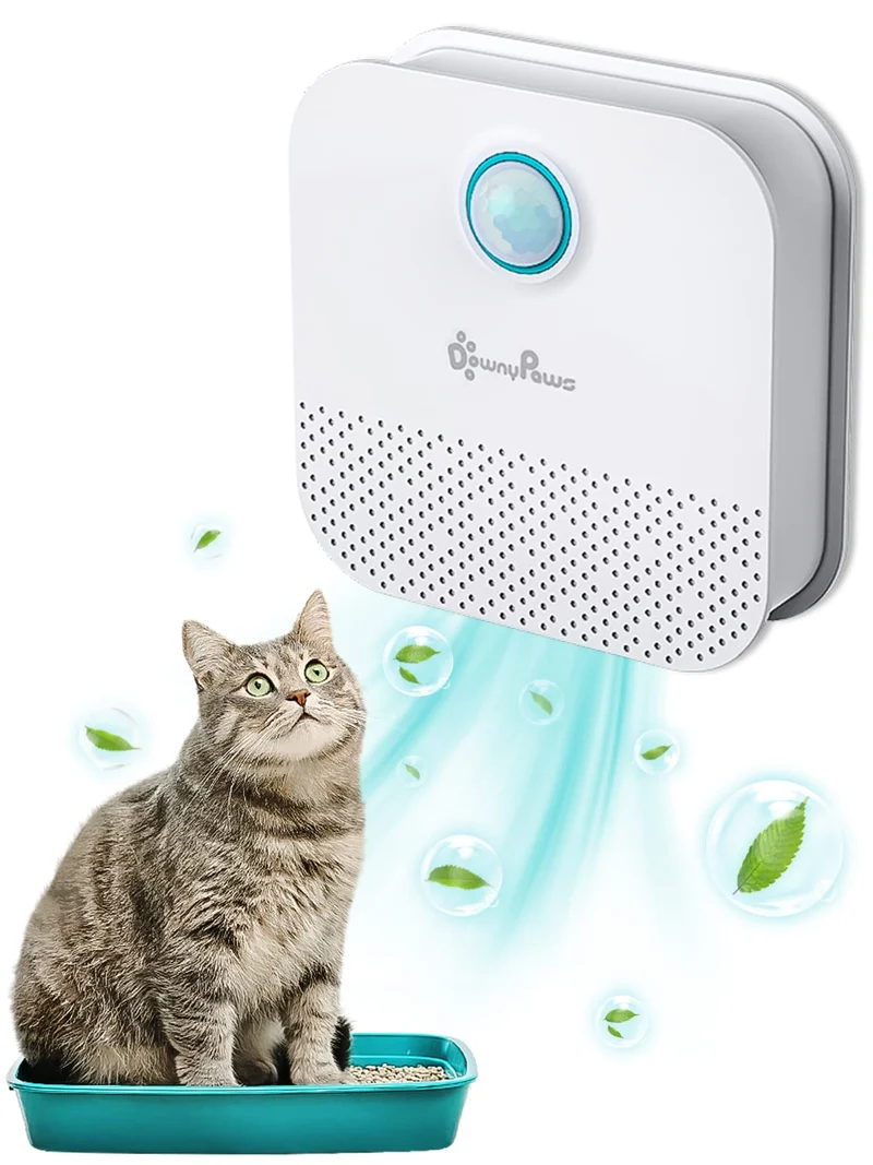 DownyPaws Déodorant pour Litière de Chat — Rechargeable 4000mAh, 14 Jours, Sans Consommables, Sans Poussière